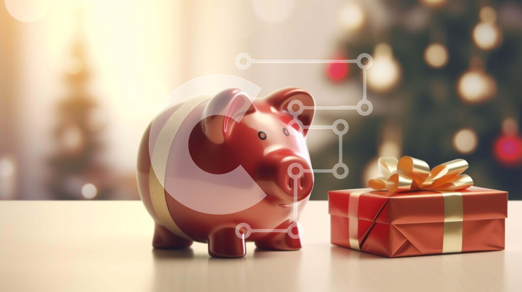 Intra Συλλεκτικό Ξύλινο Παζλ Plywood  4mm - Κόκκινος κουμπαράς δίπλα στην ανοιχτή θυρίδα δώρου Σε Ξύλινο Κουτί - Διαστάσεις: 10x10 cm – 25 κομμάτια