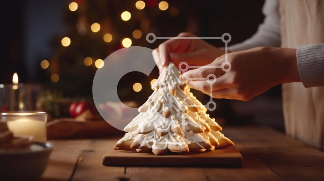 Intra Συλλεκτικό Ξύλινο Παζλ Plywood  4mm - Πρόσωπο που διακοσμεί το διακοσμητικό χριστουγεννιάτικο δέντρο με το πάγωμα Σε Ξύλινο Κουτί - Διαστάσεις: 10x10 cm – 25 κομμάτια