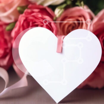 Intra Συλλεκτικό Ξύλινο Παζλ Plywood  4mm - Μπουκέτο με ροζ και λευκά τριαντάφυλλα με χαρτί σε σχήμα καρδιάς Σε Ξύλινο Κουτί - Διαστάσεις Puzzle: 10x10 cm – 25 κομμάτια - Image 1