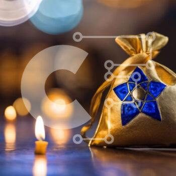 Intra Συλλεκτικό Ξύλινο Παζλ Plywood  4mm - Τσάντα σε χρυσό χρώμα με στολίδι με αστέρι και αναμμένα κεριά Σε Ξύλινο Κουτί - Διαστάσεις Puzzle: 10x10 cm – 25 κομμάτια - Image 1