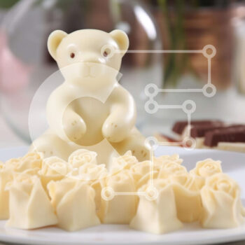 Intra Συλλεκτικό Ξύλινο Παζλ Plywood  4mm - Αρκουδάκι και σοκολάτες για την ημέρα του Αγίου Βαλεντίνου Σε Ξύλινο Κουτί - Διαστάσεις: 10x10 cm – 25 κομμάτια - Image 1