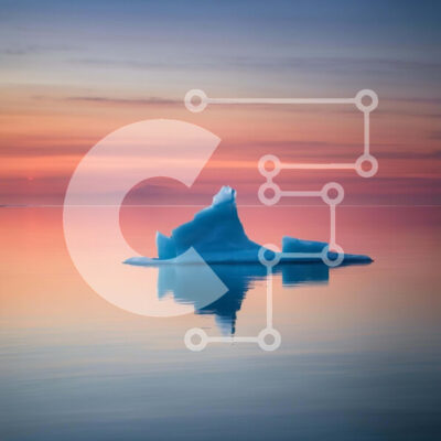 Intra Συλλεκτικό Ξύλινο Παζλ Plywood 4mm - Παγόβουνο που επιπλέει στο νερό στο ηλιοβασίλεμα Σε Ξύλινο Κουτί - Διαστάσεις: 10x10 cm – 25 κομμάτια - Image 1