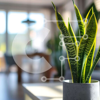 Intra Συλλεκτικό Ξύλινο Παζλ Plywood  4mm - Μικρό φυτό σε γλάστρα στο σαλόνι Σε Ξύλινο Κουτί - Διαστάσεις Puzzle: 10x10 cm – 25 κομμάτια - Image 1