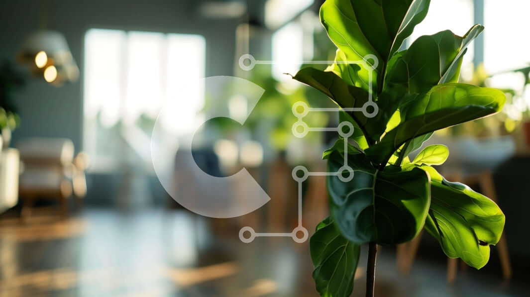 Intra Συλλεκτικό Ξύλινο Παζλ Plywood  4mm - Εσωτερικός σχεδιασμός με Πράσινο φυτό και διάταξη επίπλων Σε Ξύλινο Κουτί - Διαστάσεις Puzzle: 10x10 cm – 25 κομμάτια