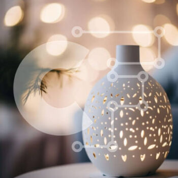 Intra Συλλεκτικό Ξύλινο Παζλ Plywood  4mm - Λευκό βάζο με διακοσμητικές λεπτομέρειες στο τραπέζι Σε Ξύλινο Κουτί - Διαστάσεις Puzzle: 10x10 cm – 25 κομμάτια - Image 1