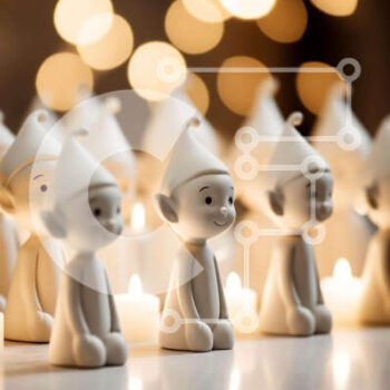 Intra Συλλεκτικό Ξύλινο Παζλ Plywood  4mm - Ειδώλια λευκών ξωτικών με αναμμένα κεριά Σε Ξύλινο Κουτί - Διαστάσεις Puzzle: 10x10 cm – 25 κομμάτια - Image 1