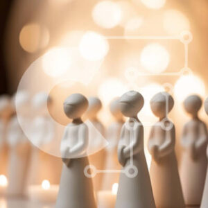 Intra Συλλεκτικό Ξύλινο Παζλ Plywood  4mm - Ομάδα λευκών ειδωλίων με κεριά Σε Ξύλινο Κουτί - Διαστάσεις Puzzle: 10x10 cm – 25 κομμάτια