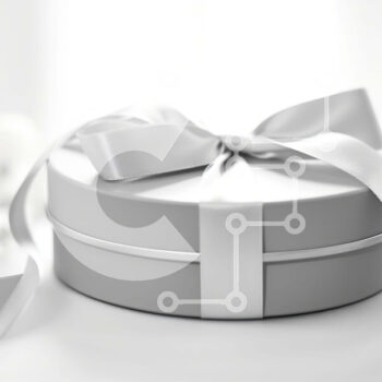 Intra Συλλεκτικό Ξύλινο Παζλ Plywood  4mm - Γκρι κουτί δώρου με λευκή κορδέλα και φιόγκο σε λευκό φόντο Σε Ξύλινο Κουτί - Διαστάσεις Puzzle: 10x10 cm – 25 κομμάτια - Image 1