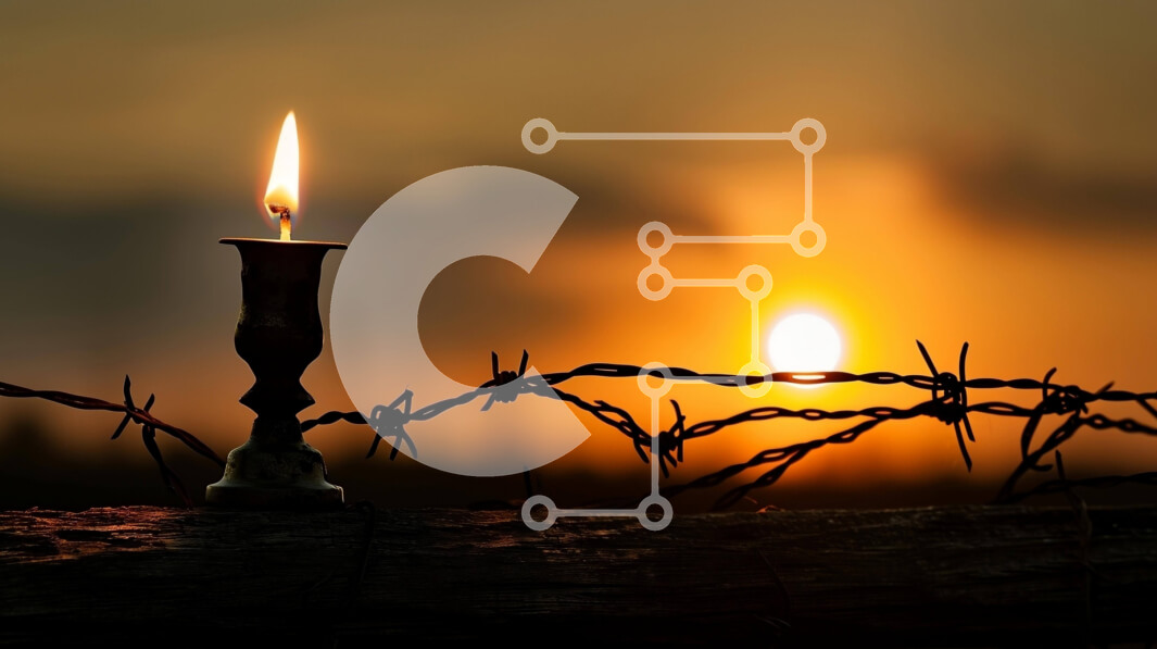 Intra Συλλεκτικό Ξύλινο Παζλ Plywood  4mm - Κερί σε συρματοπλέγματα στο ηλιοβασίλεμα Σε Ξύλινο Κουτί - Διαστάσεις Puzzle: 10x10 cm – 25 κομμάτια