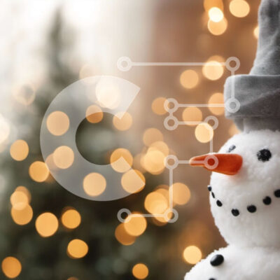 Intra Συλλεκτικό Ξύλινο Παζλ Plywood 4mm - Χιονάνθρωπος με χριστουγεννιάτικο δέντρο και διακοσμήσεις διακοπών Σε Ξύλινο Κουτί - Διαστάσεις: 10x10 cm – 25 κομμάτια - Image 1