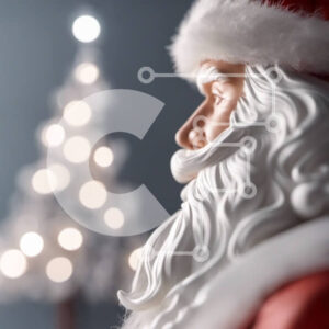 Intra Συλλεκτικό Ξύλινο Παζλ Plywood  4mm - Άγαλμα Άγιου Βασίλη με το διακοσμητικό χριστουγεννιάτικο δέντρο Σε Ξύλινο Κουτί - Διαστάσεις: 10x10 cm – 25 κομμάτια