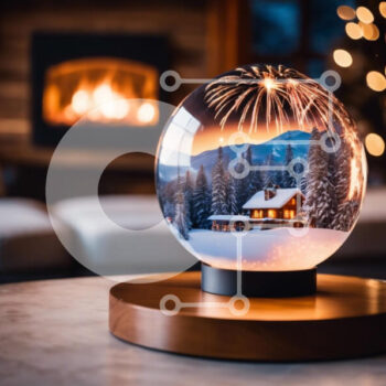 Intra Συλλεκτικό Ξύλινο Παζλ Plywood  4mm - Snow Globe στο διακοσμητικό τραπεζάκι σαλονιού Σε Ξύλινο Κουτί - Διαστάσεις Puzzle: 10x10 cm – 25 κομμάτια - Image 1