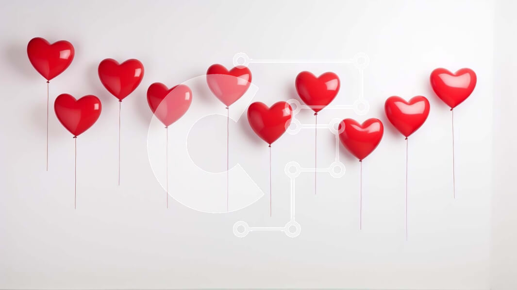 Intra Συλλεκτικό Ξύλινο Παζλ Plywood  4mm - Κόκκινα μπαλόνια σε σχήμα καρδιάς για ειδικές περιστάσεις Σε Ξύλινο Κουτί - Διαστάσεις: 10x10 cm – 25 κομμάτια