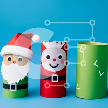 Intra Συλλεκτικό Ξύλινο Παζλ Plywood  4mm - Ρολά χαρτιού υγείας με θέμα τις διακοπές με τον Άγιο Βασίλη και τους τάρανδους Σε Ξύλινο Κουτί - Διαστάσεις Puzzle: 10x10 cm – 25 κομμάτια - Image 1