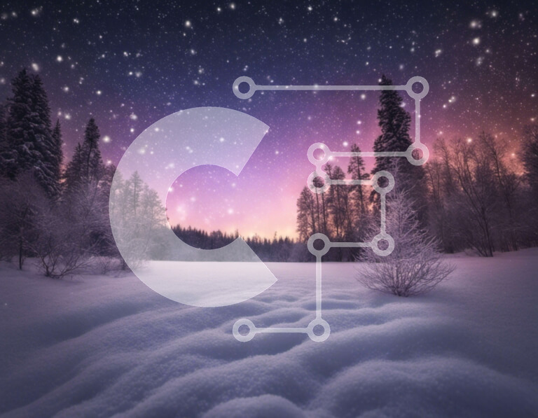 Intra Συλλεκτικό Ξύλινο Παζλ Plywood  4mm - Χιονισμένο τοπίο με δέντρα και αστέρια Σε Ξύλινο Κουτί - Διαστάσεις: 10x10 cm – 25 κομμάτια