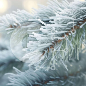 Intra Συλλεκτικό Ξύλινο Παζλ Plywood  4mm - Χιονισμένο κλαδί πεύκου σε ψυχρό κλίμα Σε Ξύλινο Κουτί - Διαστάσεις: 10x10 cm – 25 κομμάτια