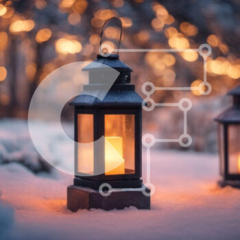 Intra Συλλεκτικό Ξύλινο Παζλ Plywood  4mm - Χειμερινά Φανάρια φωτισμένα με το φως των κεριών Σε Ξύλινο Κουτί - Διαστάσεις Puzzle: 10x10 cm – 25 κομμάτια - Image 1