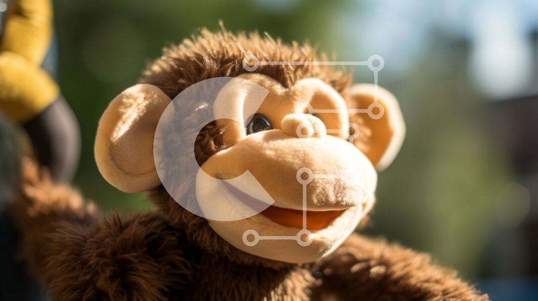 Intra Συλλεκτικό Ξύλινο Παζλ Plywood  4mm - Γεμιστή μαϊμού που κρέμεται από την ουρά του Σε Ξύλινο Κουτί - Διαστάσεις: 10x10 cm – 25 κομμάτια