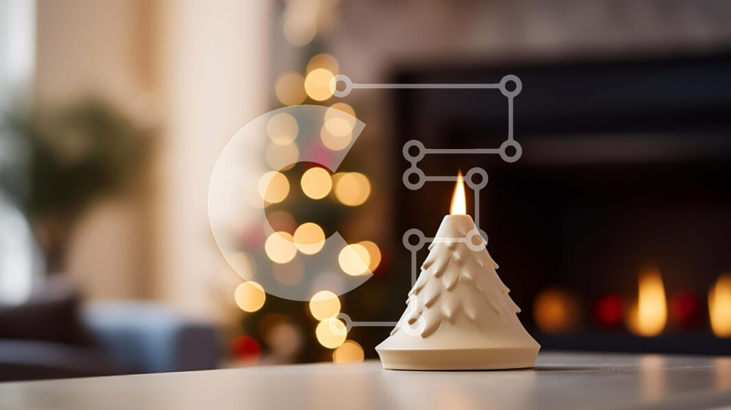 Intra Συλλεκτικό Ξύλινο Παζλ Plywood  4mm - Λευκό κερί στο τραπέζι μπροστά από το τζάκι Σε Ξύλινο Κουτί - Διαστάσεις: 10x10 cm – 25 κομμάτια