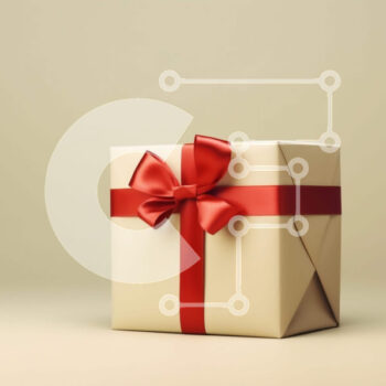 Intra Συλλεκτικό Ξύλινο Παζλ Plywood  4mm - Λευκό κουτί δώρου με κόκκινη κορδέλα σε μπεζ φόντο Σε Ξύλινο Κουτί - Διαστάσεις Puzzle: 10x10 cm – 25 κομμάτια - Image 1