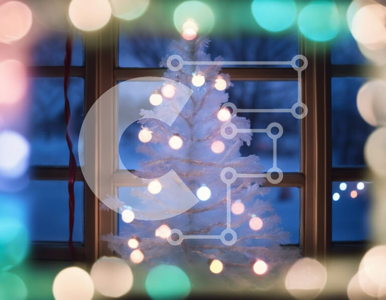 Intra Συλλεκτικό Ξύλινο Παζλ Plywood  4mm - Εορταστικό χριστουγεννιάτικο δέντρο με πολύχρωμα φωτάκια και στολίδια Σε Ξύλινο Κουτί - Διαστάσεις: 10x10 cm – 25 κομμάτια