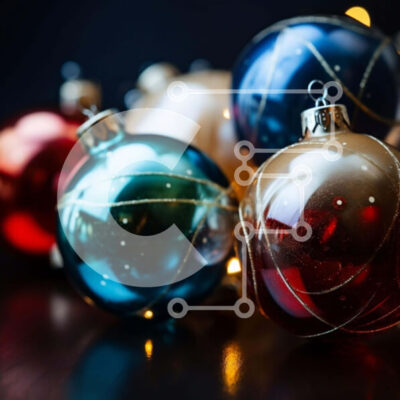 Intra Συλλεκτικό Ξύλινο Παζλ Plywood  4mm - Πολύχρωμα χριστουγεννιάτικα στολίδια με φωτάκια Σε Ξύλινο Κουτί - Διαστάσεις: 10x10 cm – 25 κομμάτια - Image 1