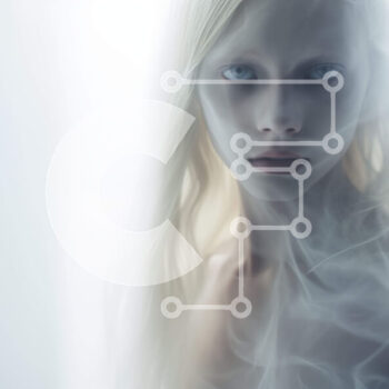 Intra Συλλεκτικό Ξύλινο Παζλ Plywood  4mm - Μυστηριώδης γυναίκα με ξανθά μαλλιά και μπλε μάτια Σε Ξύλινο Κουτί - Διαστάσεις Puzzle: 10x10 cm – 25 κομμάτια - Image 1