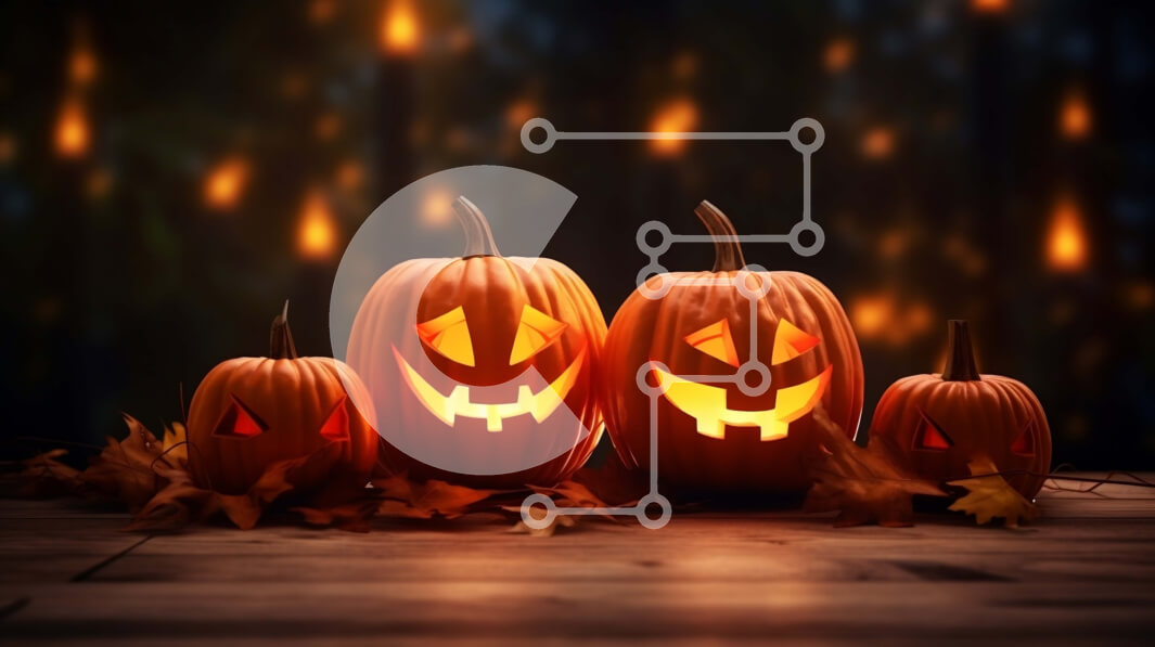 Intra Συλλεκτικό Ξύλινο Παζλ Plywood  4mm - Απόκριες κολοκύθες σε ένα ξύλινο τραπέζι Σε Ξύλινο Κουτί - Διαστάσεις: 10x10 cm – 25 κομμάτια