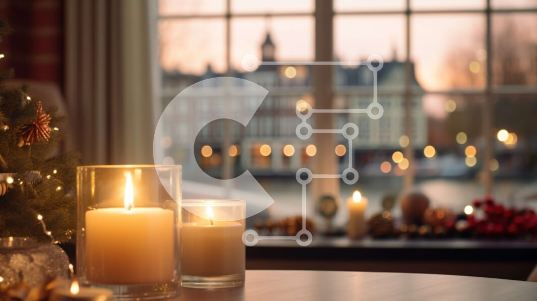 Intra Συλλεκτικό Ξύλινο Παζλ Plywood  4mm - Κεριά και χριστουγεννιάτικο δέντρο στην τραπεζαρία Σε Ξύλινο Κουτί - Διαστάσεις: 10x10 cm – 25 κομμάτια