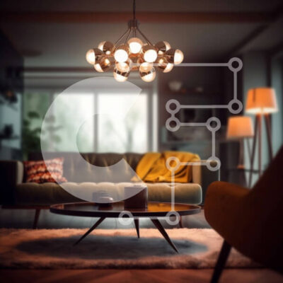 Intra Συλλεκτικό Ξύλινο Παζλ Plywood 4mm - Κομψό και άνετο σχέδιο σαλονιού με καφέ καναπέ και πράσινη πολυθρόνα Σε Ξύλινο Κουτί - Διαστάσεις Puzzle: 10x10 cm – 25 κομμάτια - Image 1