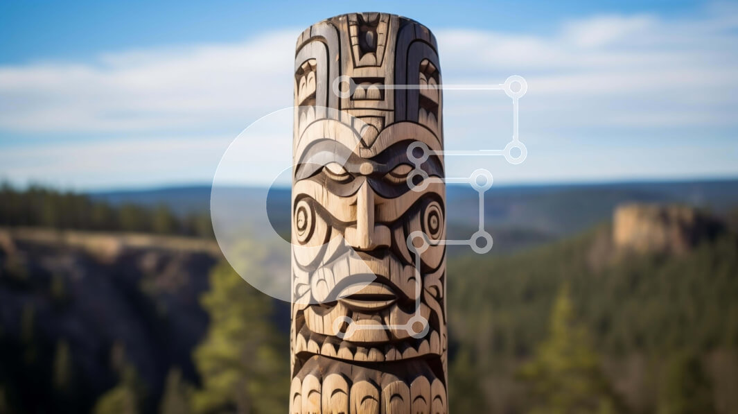 Intra Συλλεκτικό Ξύλινο Παζλ Plywood  4mm - Περίτεχνα σκαλισμένος πόλος τοτέμ σε φυσικό περιβάλλον Σε Ξύλινο Κουτί - Διαστάσεις Puzzle: 10x10 cm – 25 κομμάτια