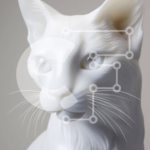 Intra Συλλεκτικό Ξύλινο Παζλ Plywood  4mm - Τυποποιημένο γλυπτό λευκής γάτας Σε Ξύλινο Κουτί - Διαστάσεις: 10x10 cm – 25 κομμάτια - Image 1