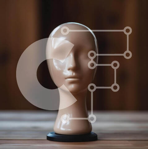 Intra Συλλεκτικό Ξύλινο Παζλ Plywood 4mm - Κεφάλι μανεκέν σε άδειο ξύλινο τραπέζι Σε Ξύλινο Κουτί - Διαστάσεις: 10x10 cm – 25 κομμάτια - Image 1