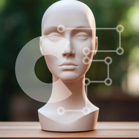 Intra Συλλεκτικό Ξύλινο Παζλ Plywood  4mm - Λευκό κεφάλι μανεκέν που εμφανίζεται σε εξωτερικούς χώρους Σε Ξύλινο Κουτί - Διαστάσεις: 10x10 cm – 25 κομμάτια - Image 1