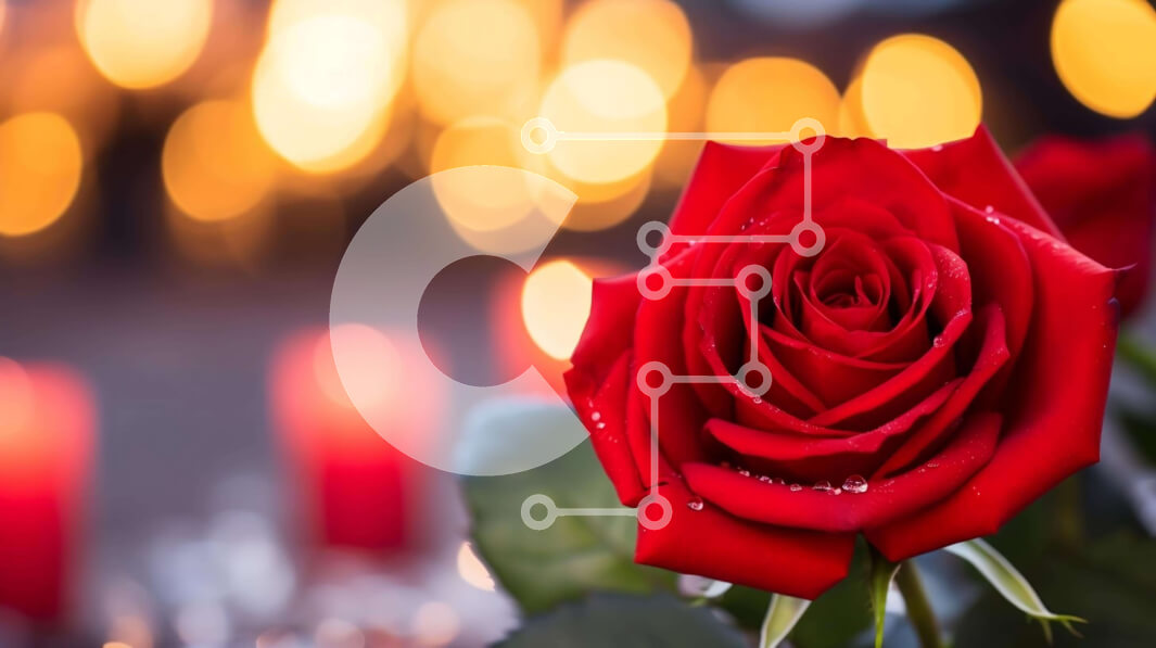 Intra Συλλεκτικό Ξύλινο Παζλ Plywood  4mm - Ρομαντικό κόκκινο τριαντάφυλλο και κεριά για ειδικές περιστάσεις Σε Ξύλινο Κουτί - Διαστάσεις: 10x10 cm – 25 κομμάτια