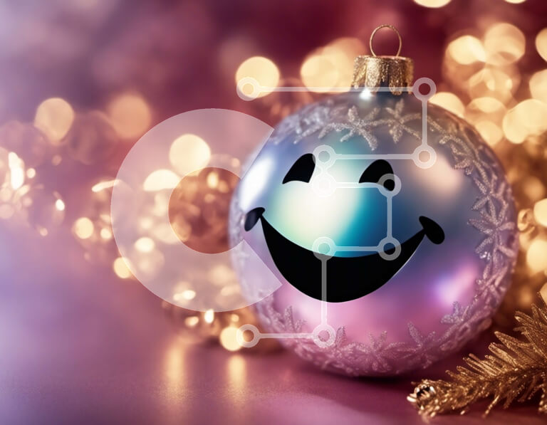 Intra Συλλεκτικό Ξύλινο Παζλ Plywood  4mm - Γυαλιστερό ασημένιο χριστουγεννιάτικο στολίδι με χαμογελαστό πρόσωπο Σε Ξύλινο Κουτί - Διαστάσεις: 10x10 cm – 25 κομμάτια