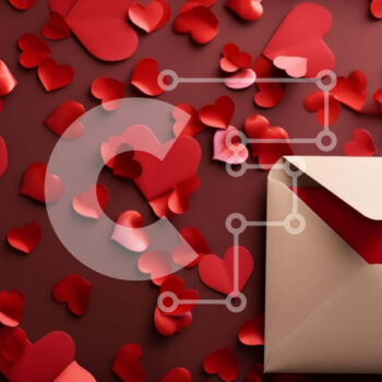 Intra Συλλεκτικό Ξύλινο Παζλ Plywood  4mm - Ρομαντικός φάκελος του Αγίου Βαλεντίνου με κόκκινες καρδιές Σε Ξύλινο Κουτί - Διαστάσεις Puzzle: 10x10 cm – 25 κομμάτια - Image 1