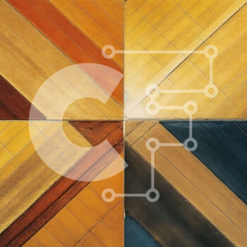 Intra Συλλεκτικό Ξύλινο Παζλ Plywood 4mm - Κοντινή εικόνα του ξύλινου δαπέδου με το γεωμετρικό σχέδιο Σε Ξύλινο Κουτί - Διαστάσεις Puzzle: 10x10 cm – 25 κομμάτια - Image 1