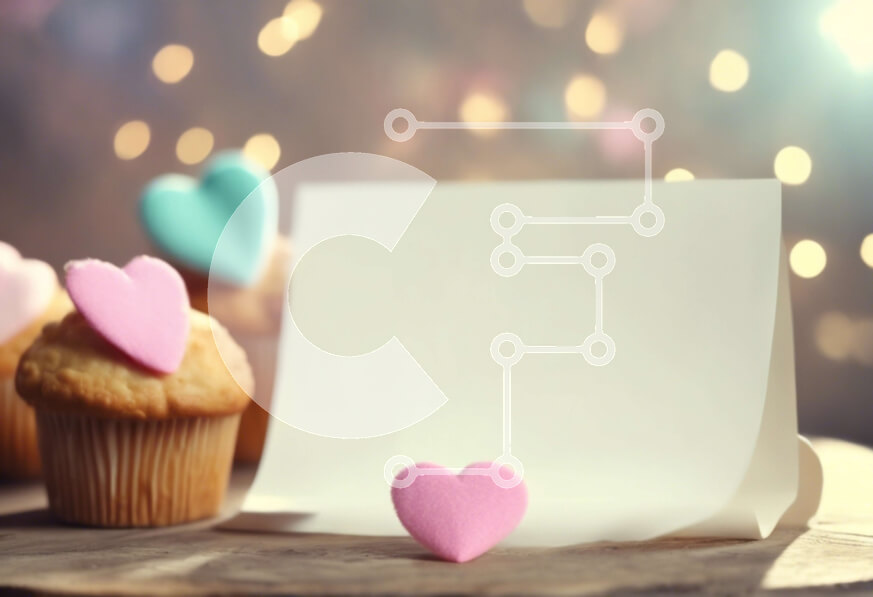 Intra Συλλεκτικό Ξύλινο Παζλ Plywood  4mm - Ρομαντικά cupcakes με διακοσμητικά καρδιά σε φωτισμένο φόντο Σε Ξύλινο Κουτί - Διαστάσεις Puzzle: 10x10 cm – 25 κομμάτια