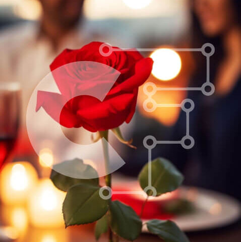 Intra Συλλεκτικό Ξύλινο Παζλ Plywood 4mm - Ρομαντικό δείπνο με κρασί και τριαντάφυλλο Σε Ξύλινο Κουτί - Διαστάσεις Puzzle: 10x10 cm – 25 κομμάτια - Image 1