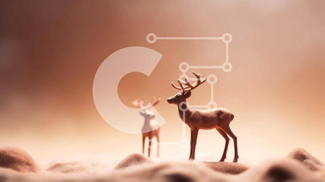 Intra Συλλεκτικό Ξύλινο Παζλ Plywood  4mm - Ειδώλια ελαφιών στο χιονισμένο τοπίο Σε Ξύλινο Κουτί - Διαστάσεις: 10x10 cm – 25 κομμάτια