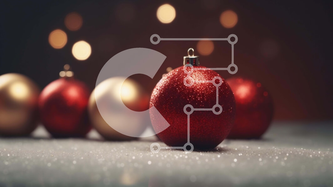 Intra Συλλεκτικό Ξύλινο Παζλ Plywood  4mm - Κόκκινα, χρυσά και ασημένια στολίδια για εορταστική διακόσμηση Σε Ξύλινο Κουτί - Διαστάσεις: 10x10 cm – 25 κομμάτια