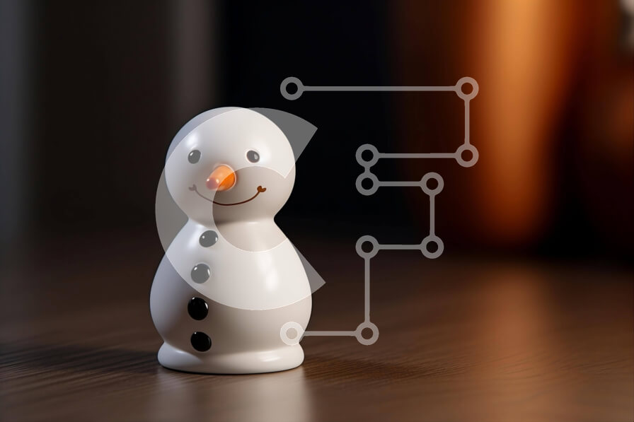 Intra Συλλεκτικό Ξύλινο Παζλ Plywood  4mm - Ειδώλιο χιονάνθρωπος με κολοκύθες Σε Ξύλινο Κουτί - Διαστάσεις: 10x10 cm – 25 κομμάτια