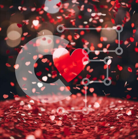 Intra Συλλεκτικό Ξύλινο Παζλ Plywood  4mm - Κομφετί κόκκινης καρδιάς που πέφτει από τον ουρανό Σε Ξύλινο Κουτί - Διαστάσεις Puzzle: 10x10 cm – 25 κομμάτια - Image 1