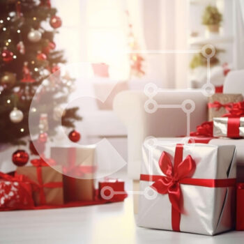 Intra Συλλεκτικό Ξύλινο Παζλ Plywood  4mm - Διακοσμημένο γιορτινό σαλόνι με χριστουγεννιάτικο δέντρο και δώρα Σε Ξύλινο Κουτί - Διαστάσεις Puzzle: 10x10 cm – 25 κομμάτια - Image 1