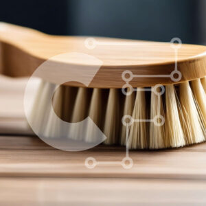 Intra Συλλεκτικό Ξύλινο Παζλ Plywood  4mm - Ξύλινη βούρτσα σε ημιτελές ξύλινο τραπέζι Σε Ξύλινο Κουτί - Διαστάσεις: 10x10 cm – 25 κομμάτια