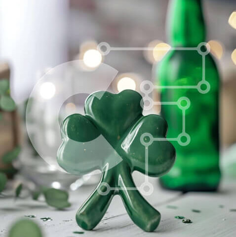 Intra Συλλεκτικό Ξύλινο Παζλ Plywood  4mm - Εορτασμός της Ημέρας του Αγίου Πατρικίου με ειδώλιο τριφύλλι και μπύρα Σε Ξύλινο Κουτί - Διαστάσεις: 10x10 cm – 25 κομμάτια - Image 1