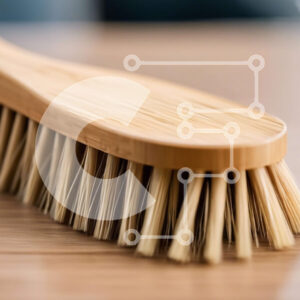 Intra Συλλεκτικό Ξύλινο Παζλ Plywood  4mm - Ξύλινη βούρτσα σε ημιτελές ξύλινο τραπέζι Σε Ξύλινο Κουτί - Διαστάσεις: 10x10 cm – 25 κομμάτια