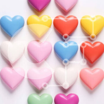 Intra Συλλεκτικό Ξύλινο Παζλ Plywood  4mm - Πολύχρωμες καραμέλες σε σχήμα καρδιάς σε λευκό φόντο Σε Ξύλινο Κουτί - Διαστάσεις Puzzle: 10x10 cm – 25 κομμάτια - Image 1