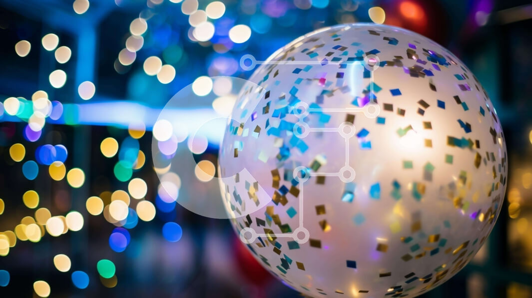 Intra Συλλεκτικό Ξύλινο Παζλ Plywood  4mm - Γιορτινό μπαλόνι με πολύχρωμα κομφετί και φώτα που αναβοσβήνουν Σε Ξύλινο Κουτί - Διαστάσεις: 10x10 cm – 25 κομμάτια